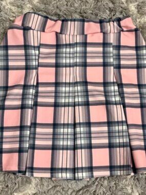 PINK VANILLA Pink Checkered Skirt